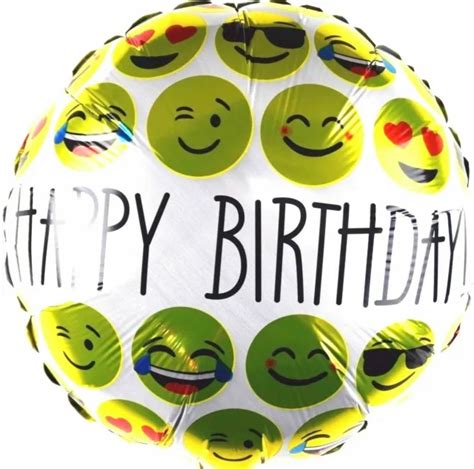 R F Helium Folienballon Emoji Geburtstag Smiley Freude Liebe Herz Balloon Neu Eur