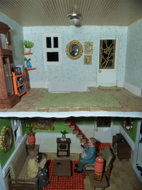 Retro Dollhouse Wip Living Room And Upstairs By Kayanah On Deviantart