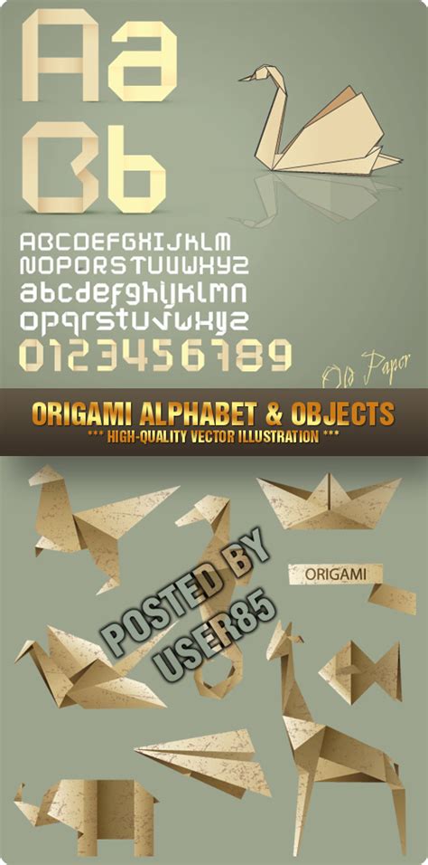 Stock Vector Origami Alphabet And Objects Gfxtra