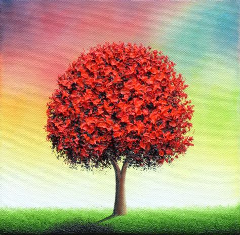 How To Paint A Red Tree Painting Inpirations