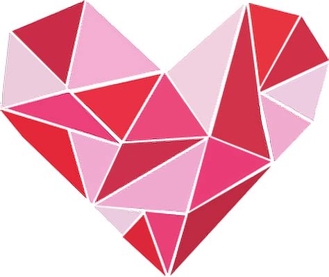 Geometric Heart Heart Geometry Geometric Pink Freetoedit Png