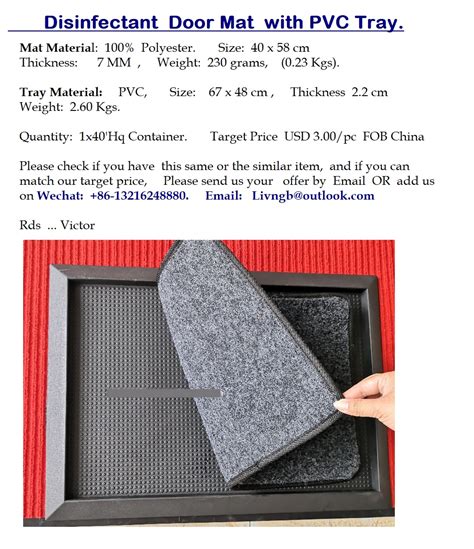 Disinfectant Door Mat With Tray Easy Sourcing On Made In