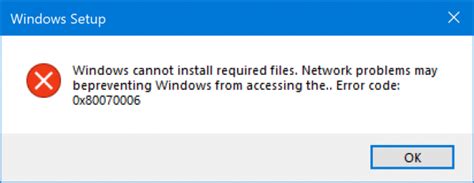 Fix Windows Setup Error Code 0x80070006