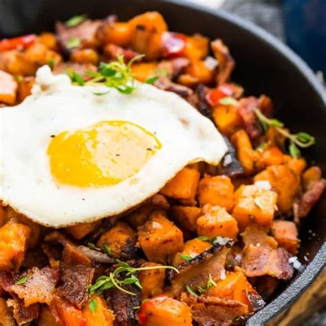 Sweet Potato Hash Recipe With Bacon And Eggs Sugar And Soul