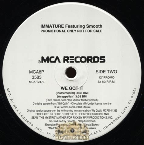 Immature Featuring Smooth We Got It Record Rap Music Guide