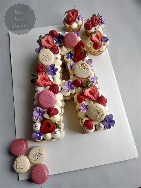 Letter Cake Tart By Nom Nom Sweeties Decorated With Fresh Berries