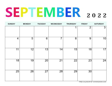 September 2022 Calendar 16 Beautiful Designs For You