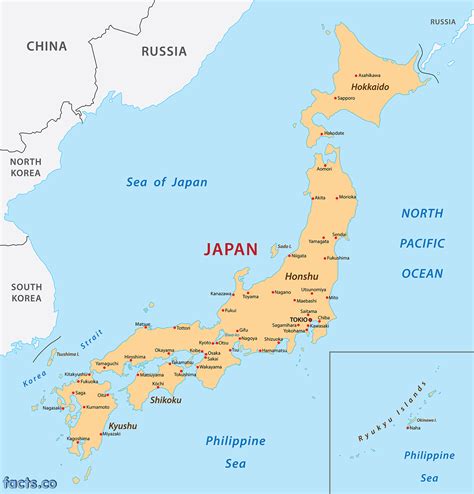 Japan Map - blank Political Japan map with cities | Japan map, Sea of japan, Japan
