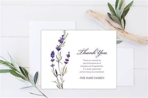 Funeral Thank You Card Sympathy Acknowledgement Card Template Etsy