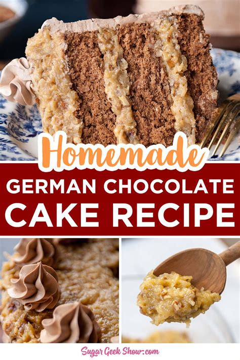 A traditional homemade german chocolate cake made from scratch with layers of moist and delicious chocolate cake and topped with lots of a rich coconut and pecan frosting! Classic German Chocolate Cake | Recipe | German chocolate ...