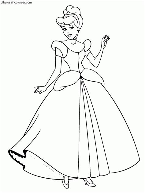 Dibujos Sin Colorear Dibujos De Cenicienta Princesa Disney Para Colorear