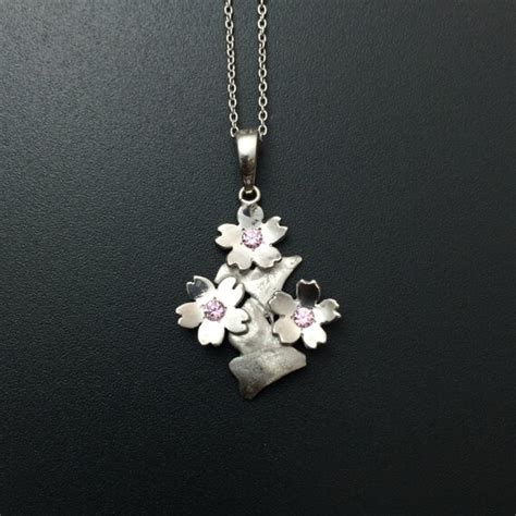 Cherry Blossom Necklace Sakura Jewelry Japanese Jewelry