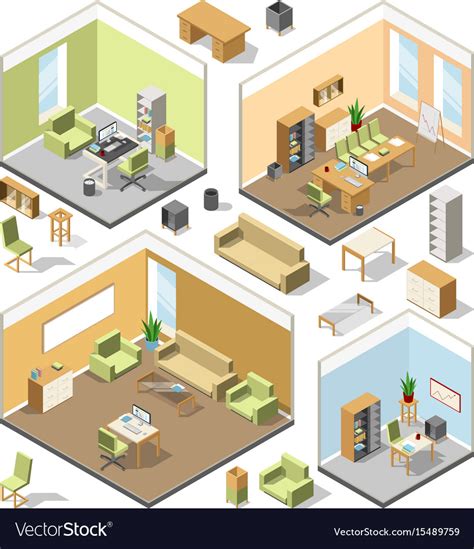 Different Isometric Workspaces With Sectional Vector Image