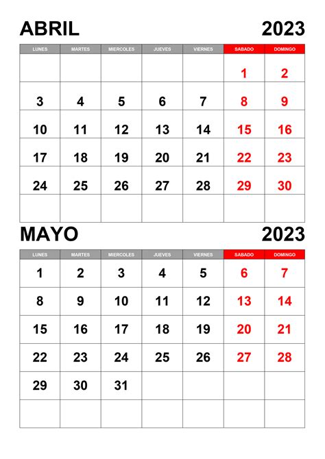 Calendario Abril Mayo 2023 Calendarios Su Imagesee