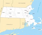 Large detailed administrative map of Massachusetts state | Vidiani.com ...