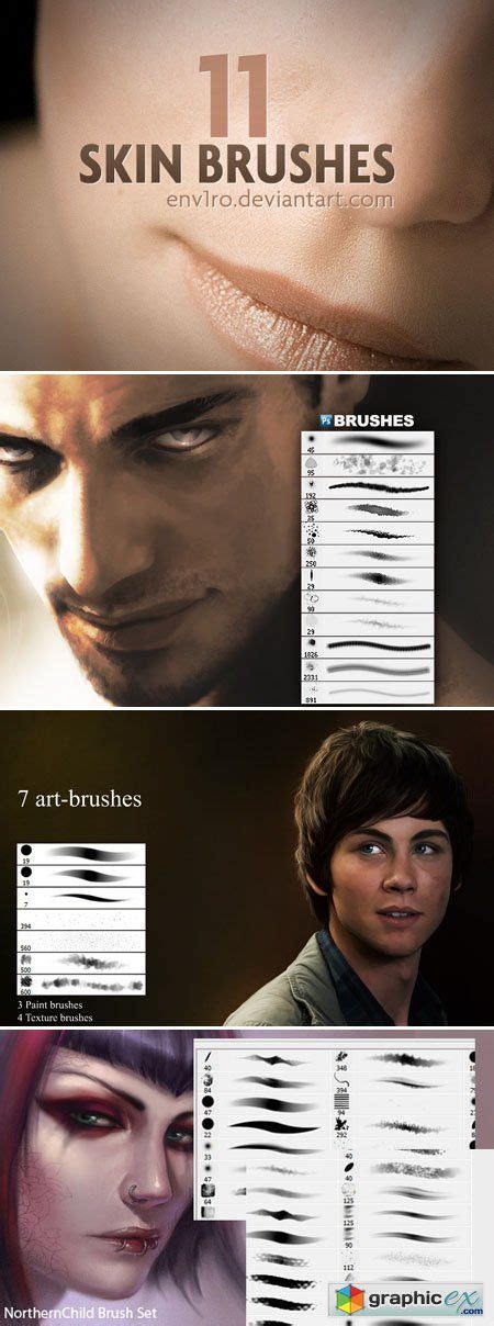 Human Skin And Art Brushes With Textures For Photoshop Art Brushes