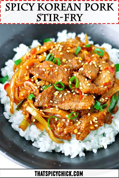 Spicy Korean Pork Stir Fry Easy Recipe Big Flavors That Spicy Chick