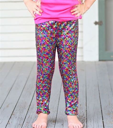 Whitney Elizabeth Hot Pink And Rainbow Sequin Pants Infant Toddler