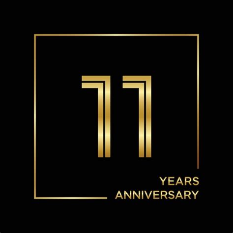 Premium Vector 11th Anniversary Logo Design With Double Line Logo