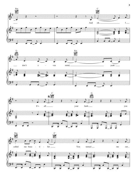Its All Your Fault By Pink Max Martin Digital Sheet Music For Pianovocalguitar Download
