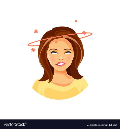 Girl With Dizziness Royalty Free Vector Image Vectorstock