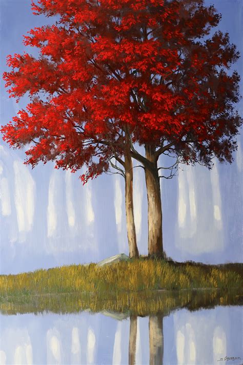 Reflecting Red Tree An Oil Painting Lesson On Dvd Tim Gagnon Studio