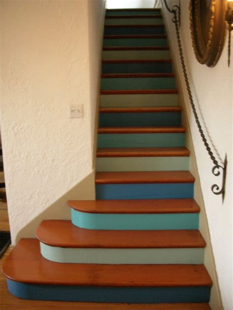 Painted Stair Risers Painted Stairs Staircase Design