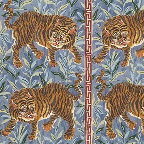 Tiger Tiger Cotton Linen Print Fabric Jim Thompson No 9 Etsy