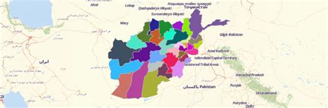 Most afghan provinces have been affected by displacement associated with conflict. Map of Afghanistan Provinces