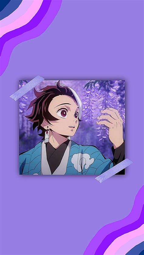 Tanjiro And Wisteria Flower Wallpaper By Me In 2022 Flower Wallpaper