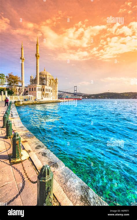 Ortakoy Mosque And Bosphorus Bridge Istanbul Turkey Stock Photo Alamy
