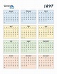 1897 Calendar (PDF, Word, Excel)
