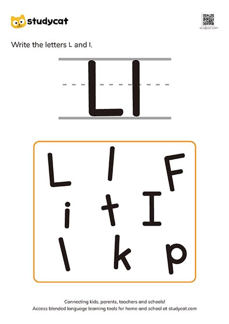 Can your students write the first letter of the picture? Letter 'Ll' Writing Worksheets | Printable English PDF