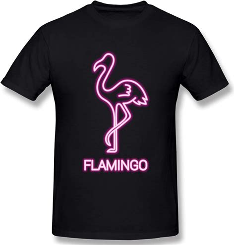 Mens Neon Flamingo Funny T Shirt 100 Cotton Tee Tops