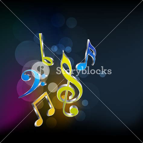 Musical Notes On Shiny Background Royalty Free Stock Image Storyblocks