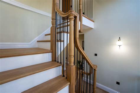 Cut String Staircase With Wrought Iron Spindles Edwards And Hampson