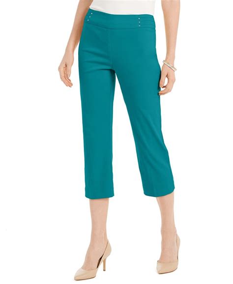 Jm Collection Embellished Pull On Capri Pants Created For Macys Macys