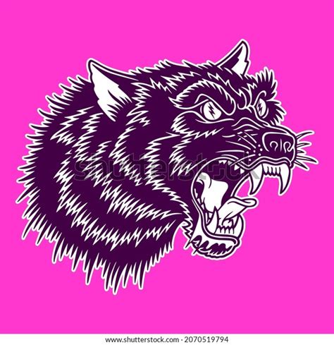 Vector Illustration Angry Wolf Head Stock Vector Royalty Free