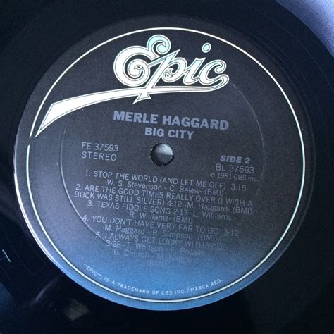 Merle Haggard Big City Promo Lp Record Nm