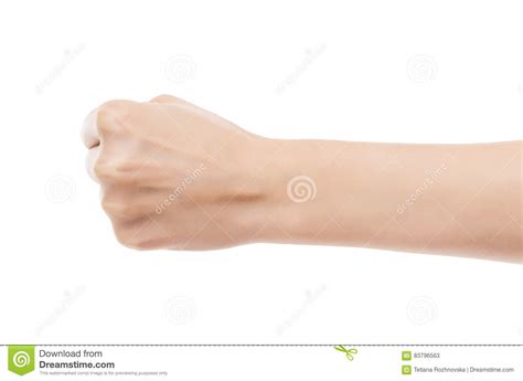 Beautiful Female Hand Clenched Fist Stock Image Image Of Strike Background 83796563
