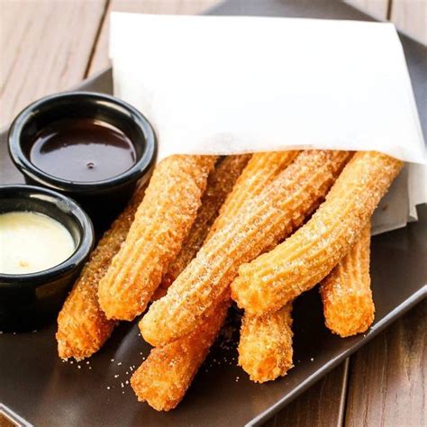 Churros With Chocolate Cinnamon White Choco Strawberry And Salted