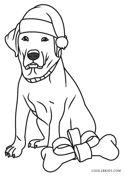 Merry Christmas Dogs Printable Coloring Pages