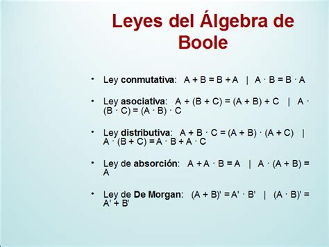 Leyes Del álgebra De Boole Página 2