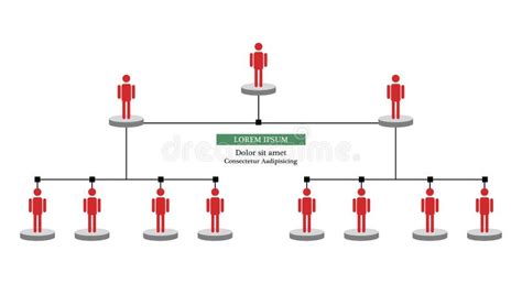Organization Chart Infographics With People Icon And Abstract Line Business Structure Stock