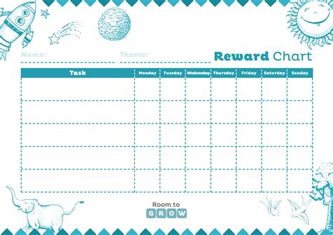 Each time he does something which deserves recognition, he gets a soccer or football sticker. Download your FREE printable charts | Room To Grow