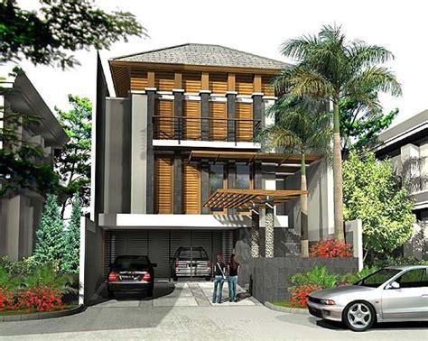 Konsep Desain Rumah Yang Elegan Bernuansa Tropis Dengan Garasi Lebar 6