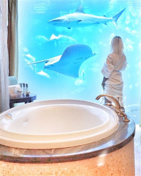 my underwater bathroom suite at the atlantis the palm luxury beach resort with visit dubai