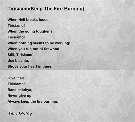 Tirisiamokeep The Fire Burning Tirisiamokeep The Fire Burning