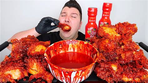 NUCLEAR FIRE FRIED CHICKEN Mukbang Recipe YouTube