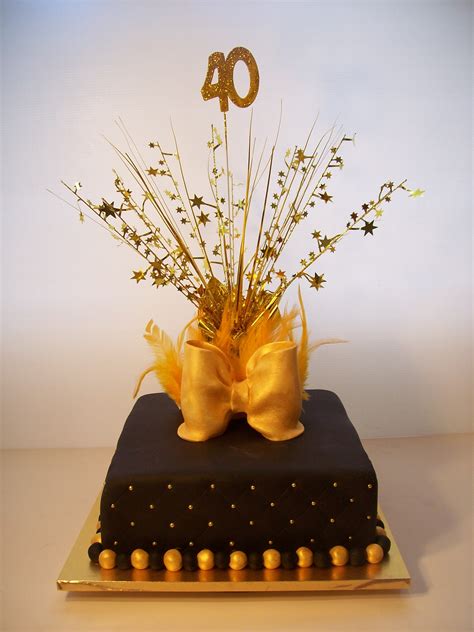 Gold And Black 40 Th Cake 250 Temptation Cakes Temptation Cakes